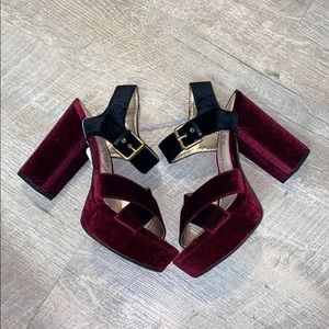 Burgundy & Black Platforms